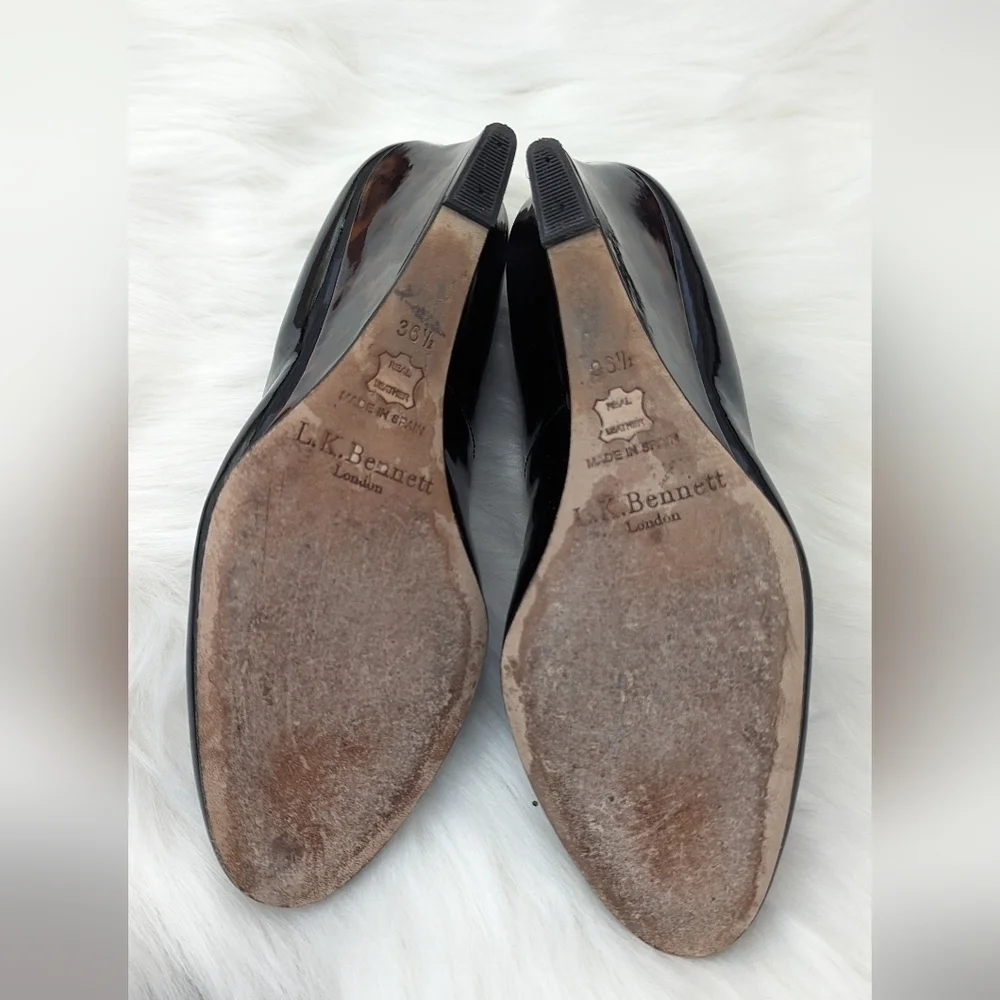 LK Bennett London Black  Wedge Size 36 1/2